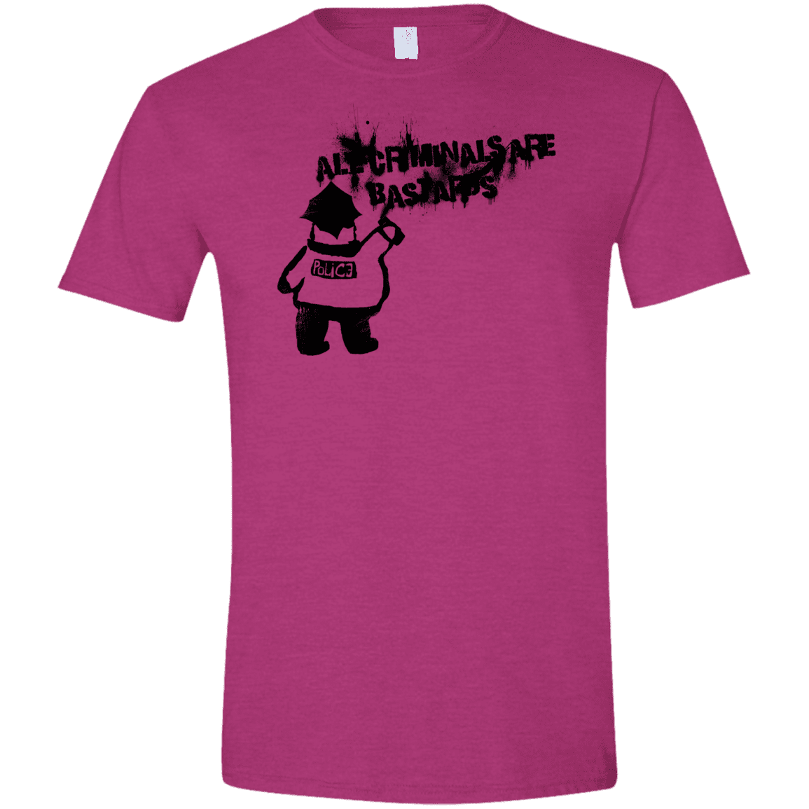 T-Shirts Antique Heliconia / S Banksy Police Men's Semi-Fitted Softstyle