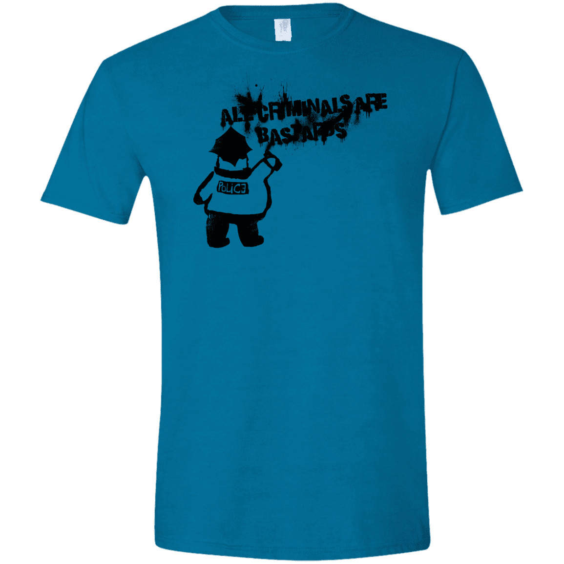 T-Shirts Antique Sapphire / S Banksy Police Men's Semi-Fitted Softstyle