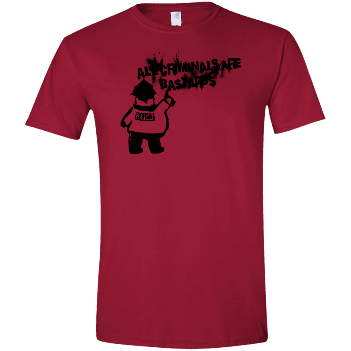 T-Shirts Cardinal Red / S Banksy Police Men's Semi-Fitted Softstyle