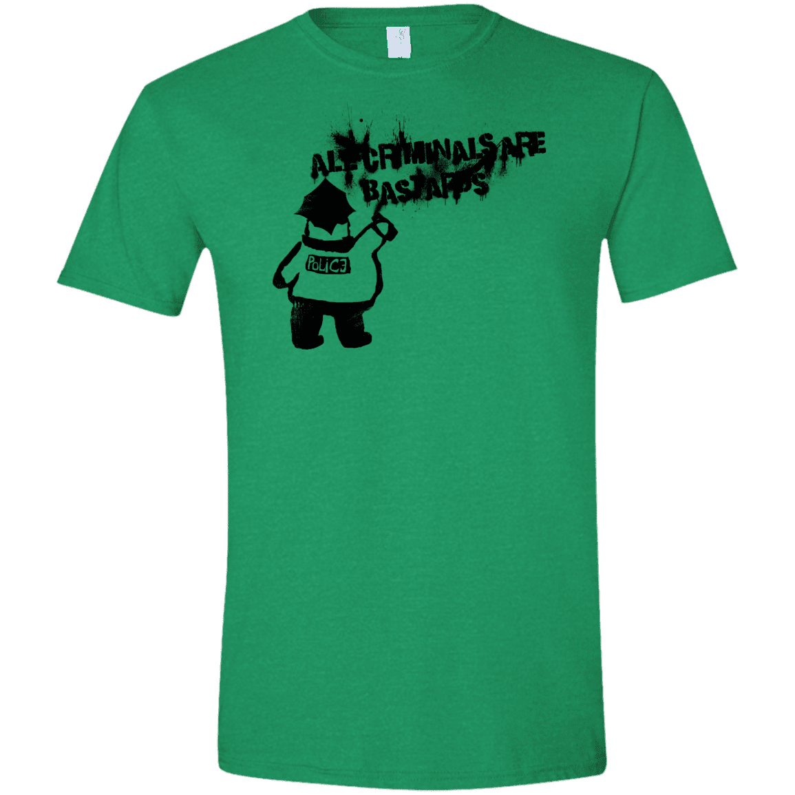 T-Shirts Heather Irish Green / S Banksy Police Men's Semi-Fitted Softstyle