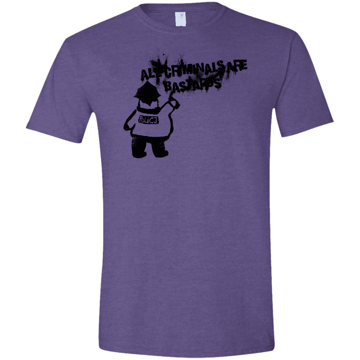 T-Shirts Heather Purple / S Banksy Police Men's Semi-Fitted Softstyle