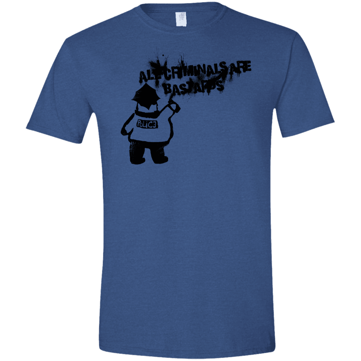 T-Shirts Heather Royal / X-Small Banksy Police Men's Semi-Fitted Softstyle
