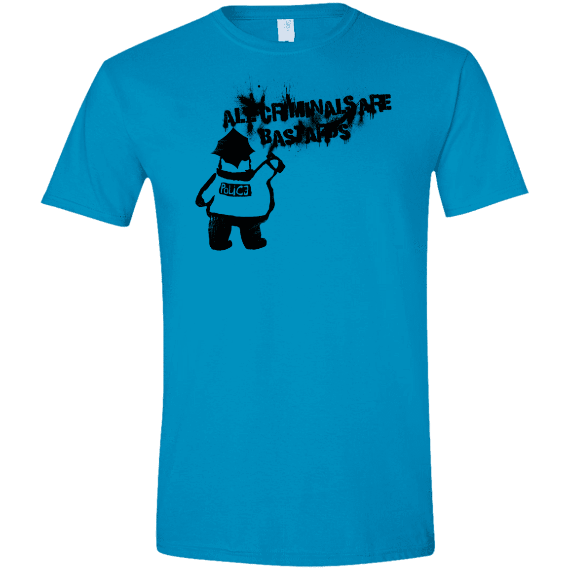 T-Shirts Sapphire / S Banksy Police Men's Semi-Fitted Softstyle