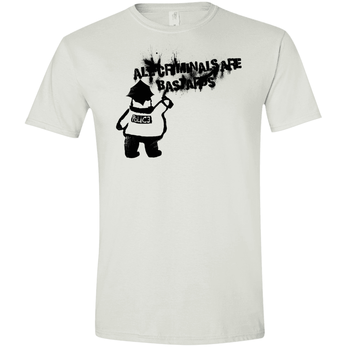 T-Shirts White / X-Small Banksy Police Men's Semi-Fitted Softstyle