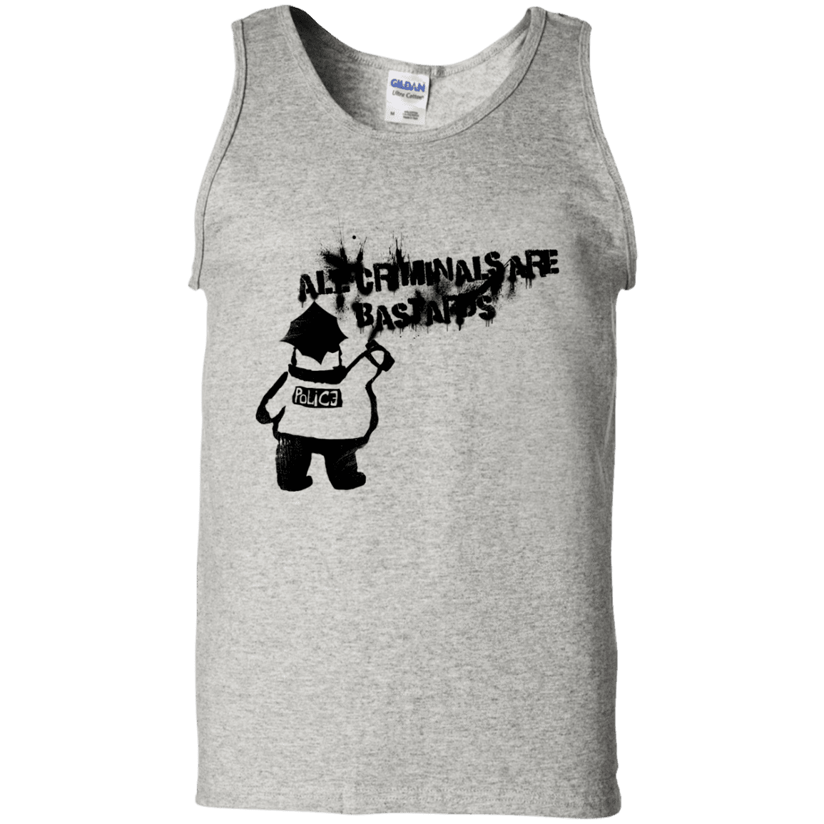 T-Shirts Ash / S Banksy Police Men's Tank Top