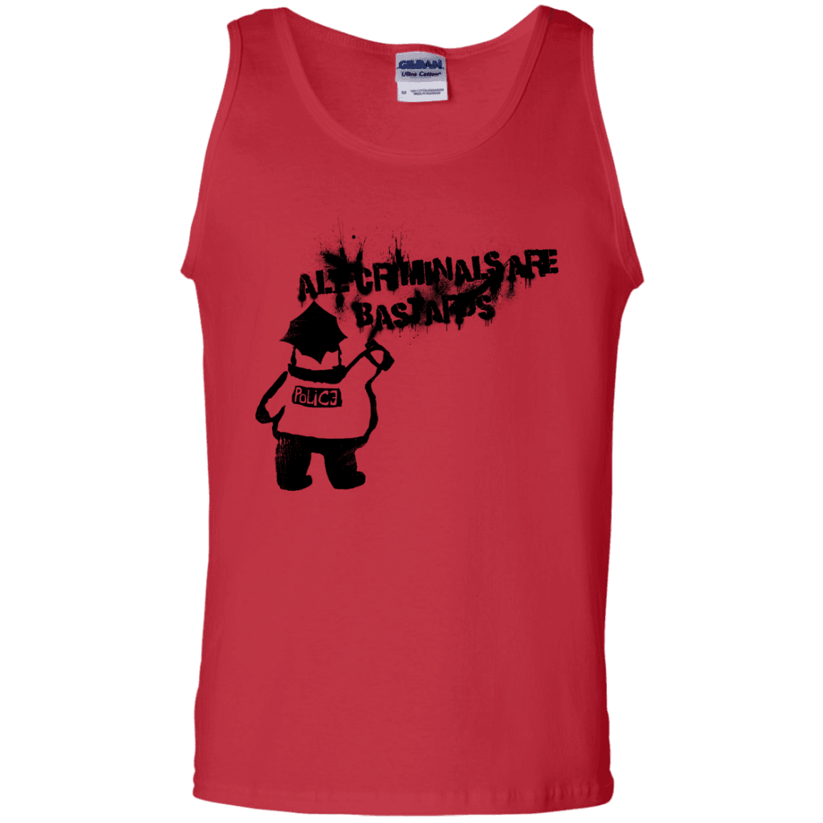 T-Shirts Red / S Banksy Police Men's Tank Top