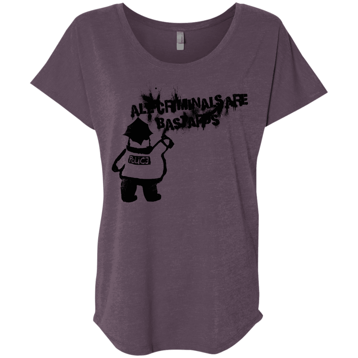 T-Shirts Vintage Purple / X-Small Banksy Police Triblend Dolman Sleeve