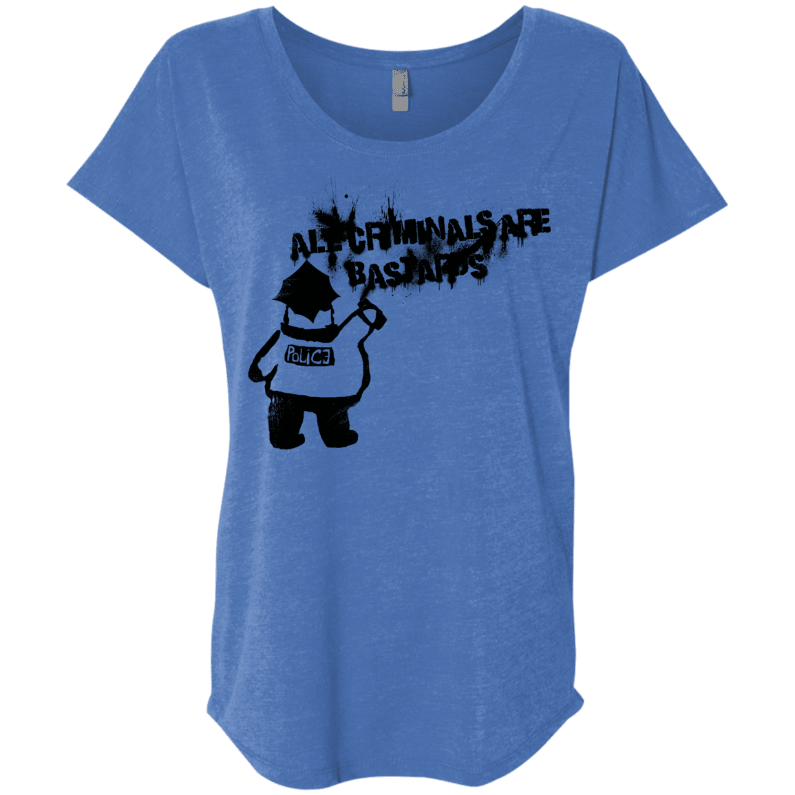 T-Shirts Vintage Royal / X-Small Banksy Police Triblend Dolman Sleeve