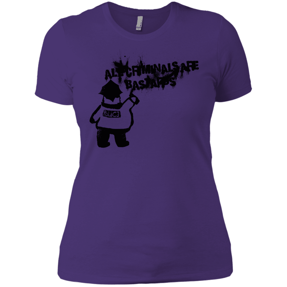 T-Shirts Purple Rush/ / X-Small Banksy Police Women's Premium T-Shirt