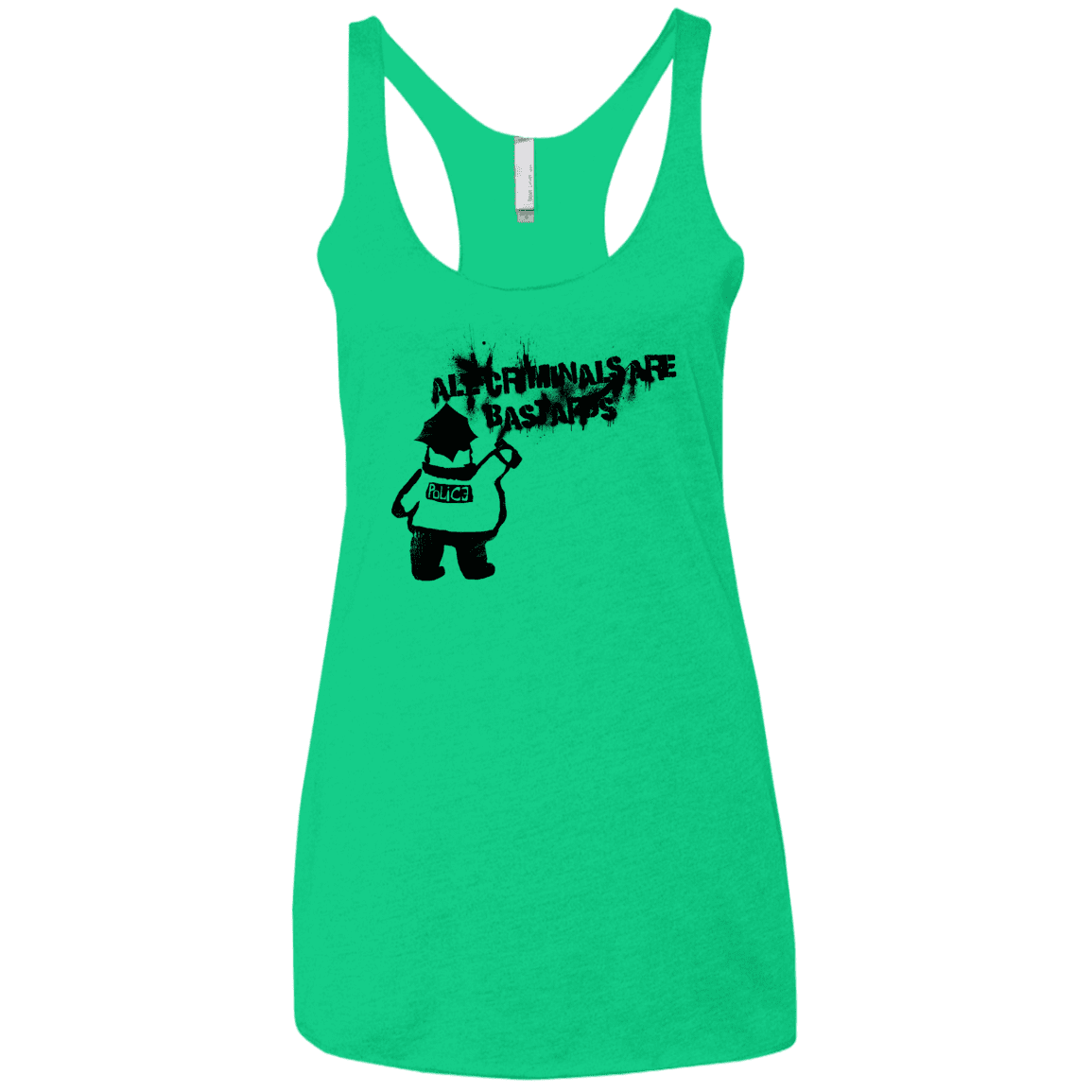 T-Shirts Envy / X-Small Banksy Police Women's Triblend Racerback Tank