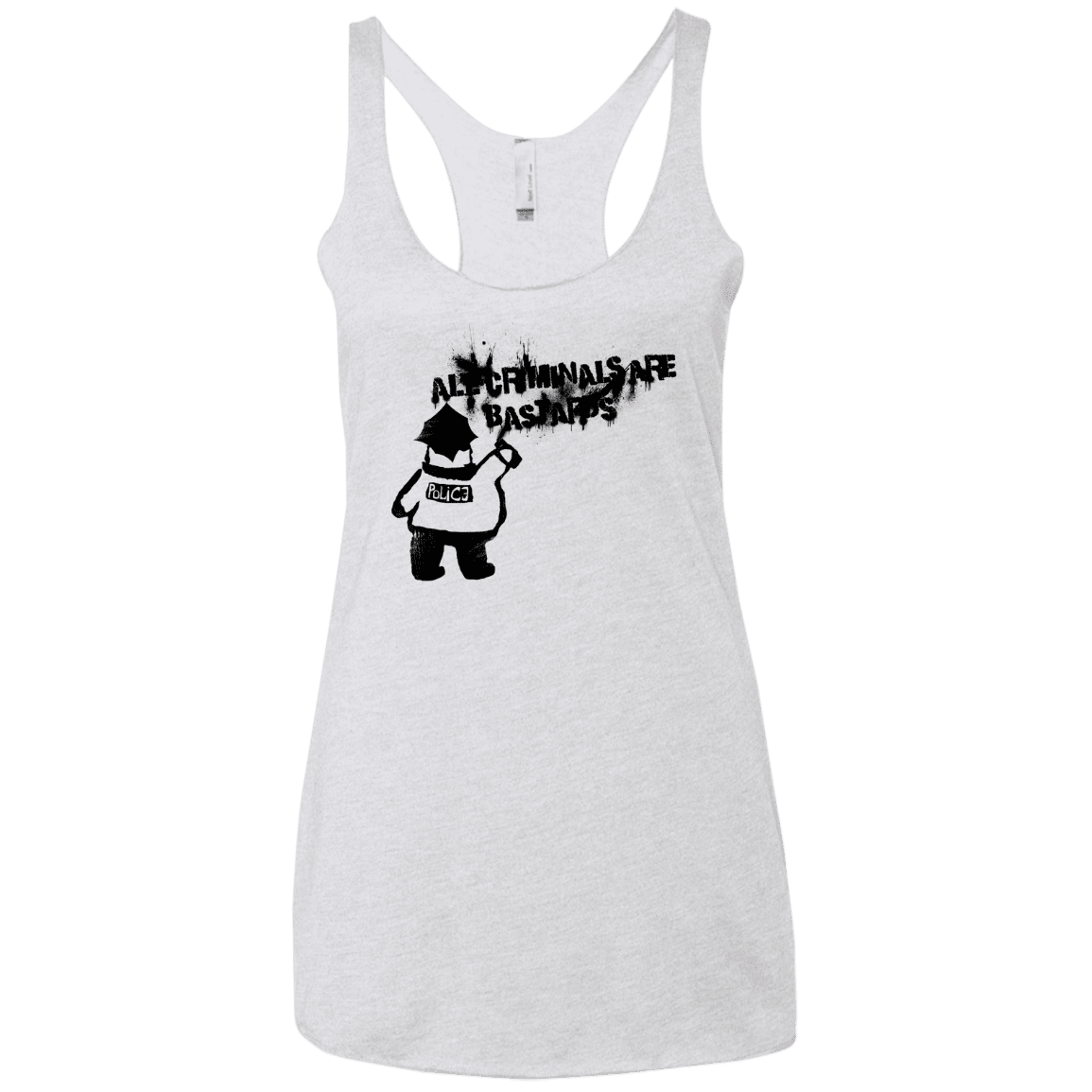 T-Shirts Heather White / X-Small Banksy Police Women's Triblend Racerback Tank