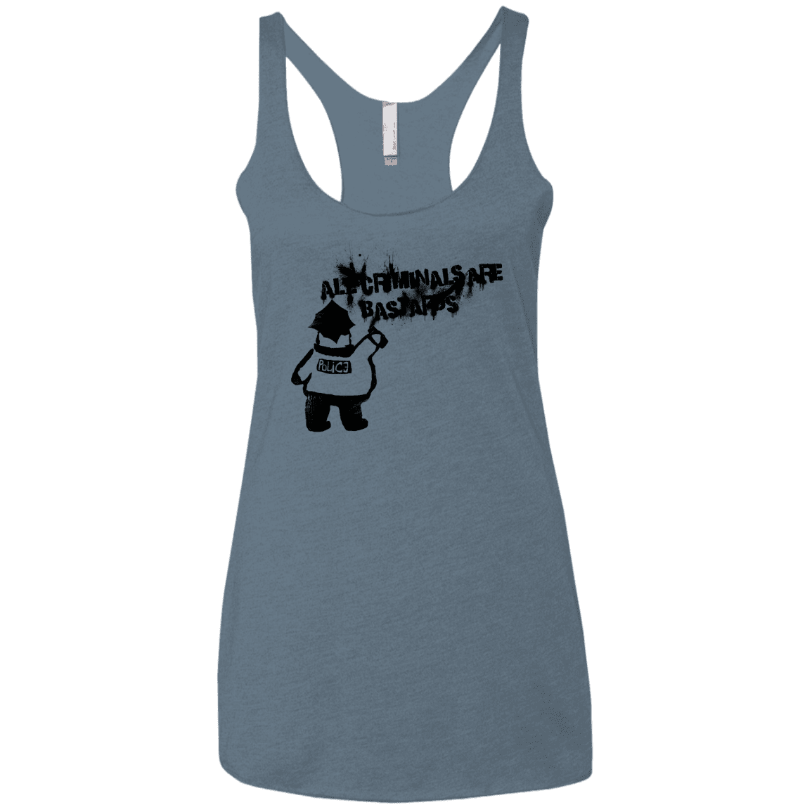 T-Shirts Indigo / X-Small Banksy Police Women's Triblend Racerback Tank