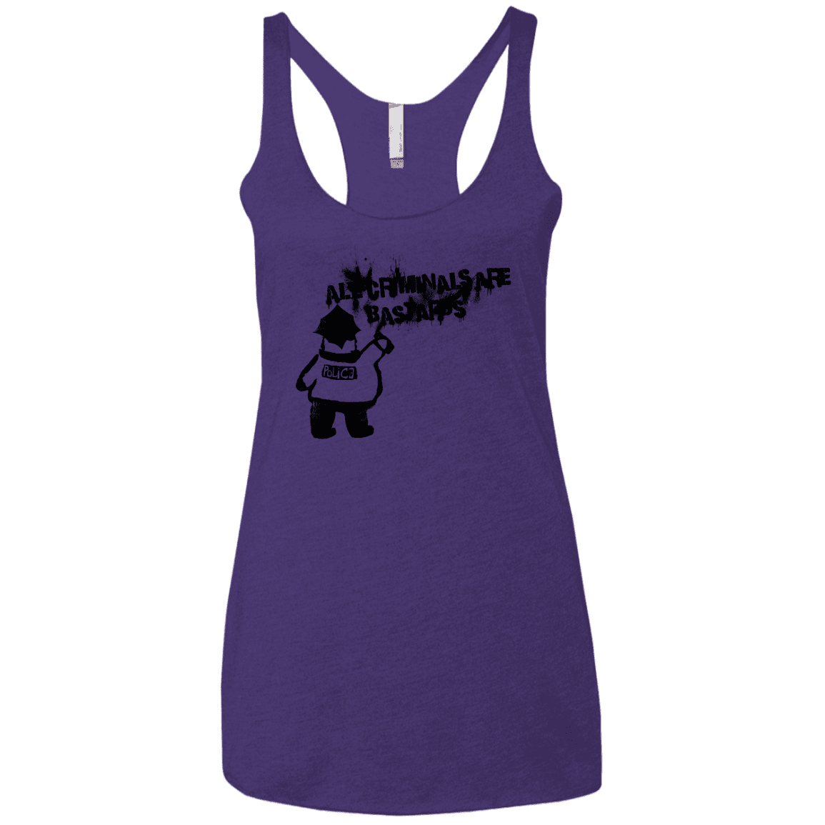 T-Shirts Purple Rush / X-Small Banksy Police Women's Triblend Racerback Tank