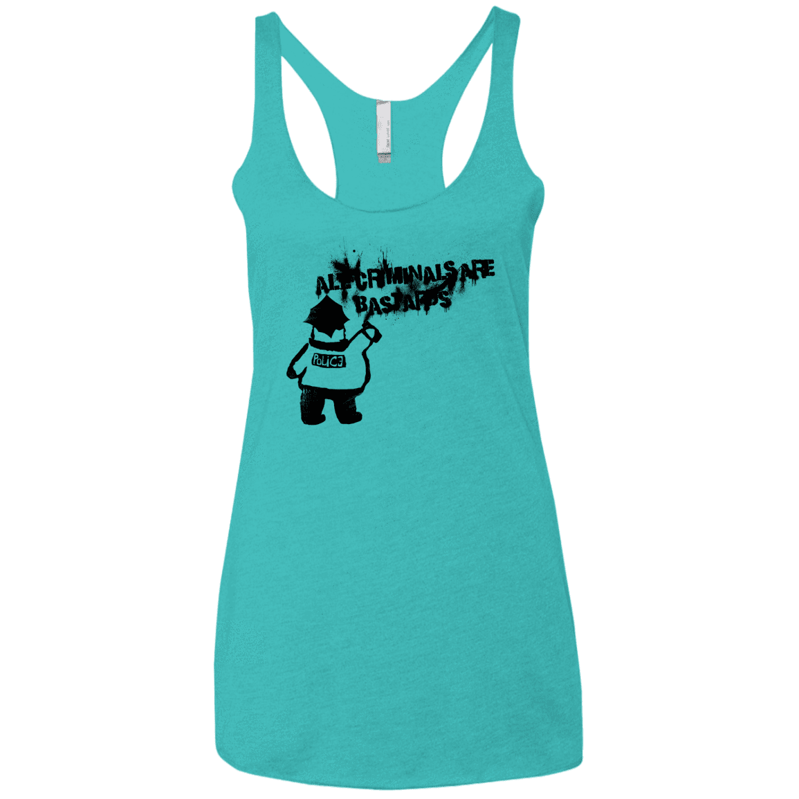 T-Shirts Tahiti Blue / X-Small Banksy Police Women's Triblend Racerback Tank
