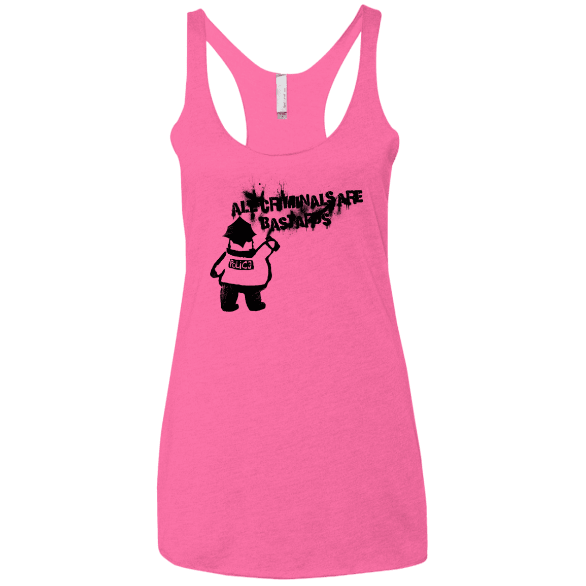 T-Shirts Vintage Pink / X-Small Banksy Police Women's Triblend Racerback Tank