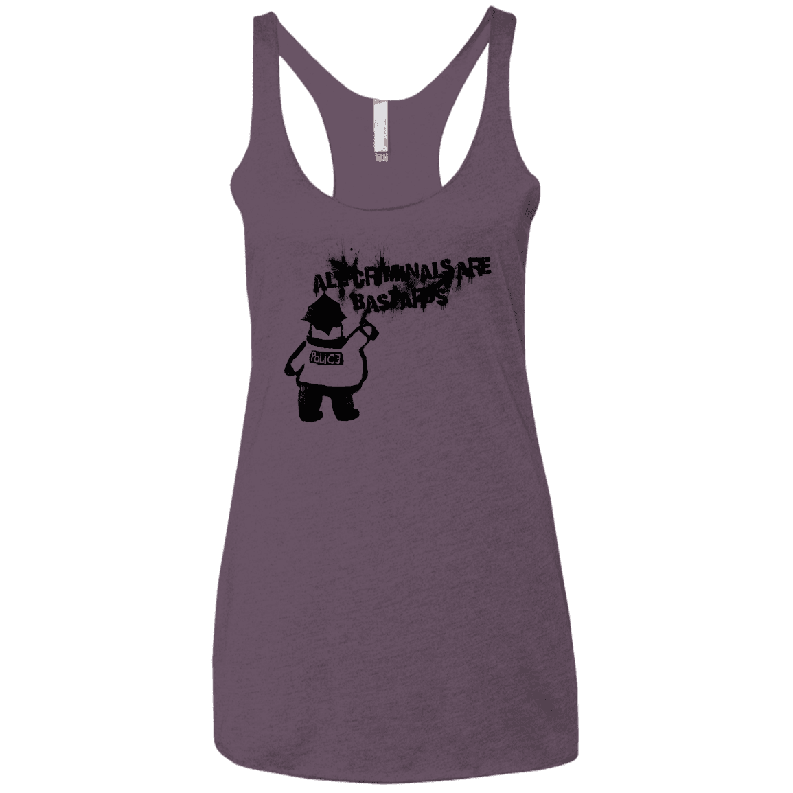 T-Shirts Vintage Purple / X-Small Banksy Police Women's Triblend Racerback Tank