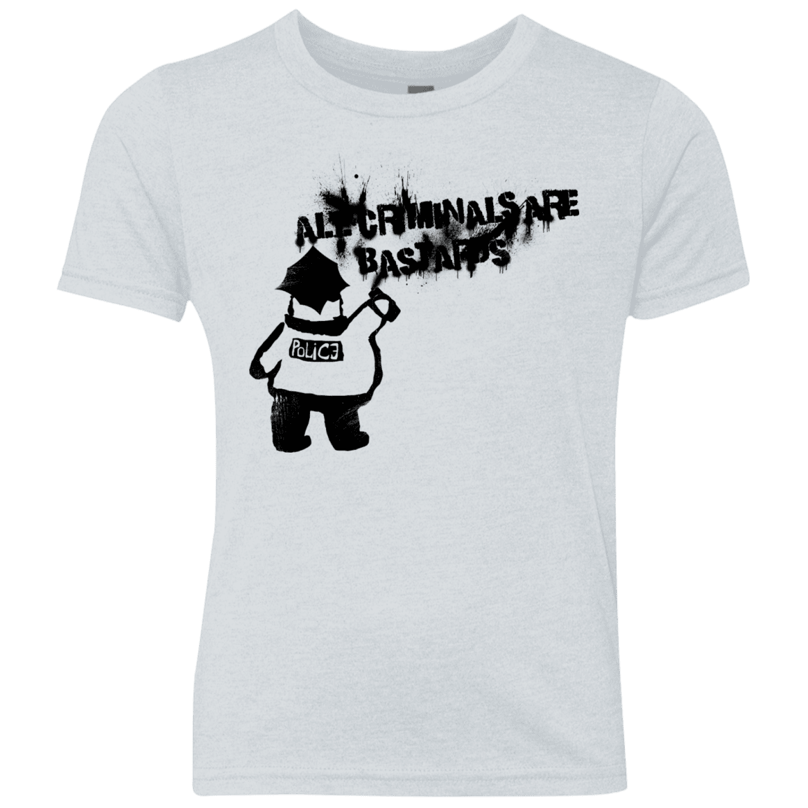 T-Shirts Heather White / YXS Banksy Police Youth Triblend T-Shirt