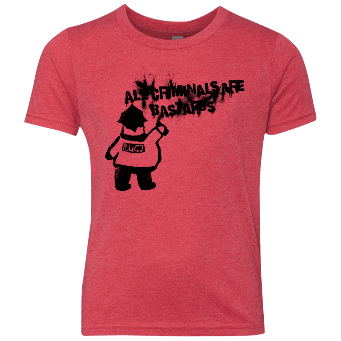 T-Shirts Vintage Red / YXS Banksy Police Youth Triblend T-Shirt