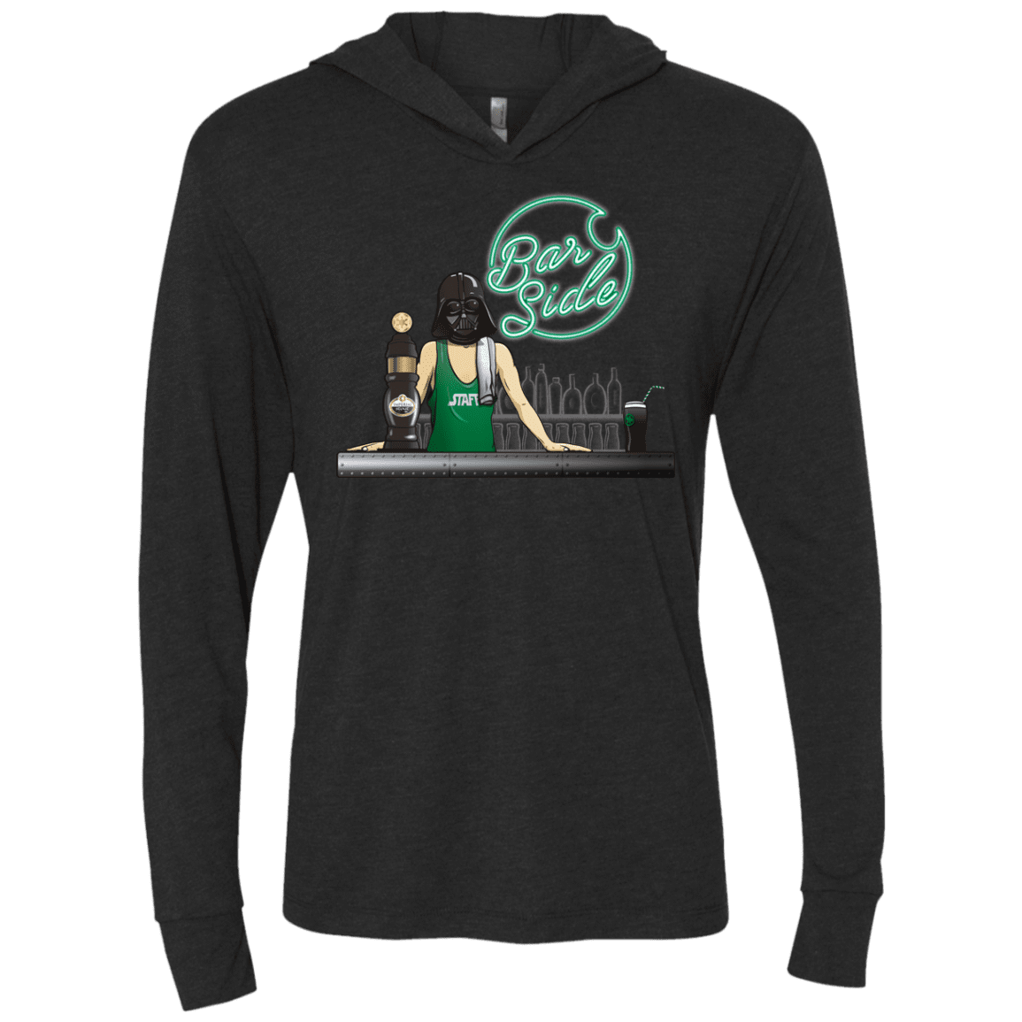 T-Shirts Vintage Black / X-Small Bar side Triblend Long Sleeve Hoodie Tee