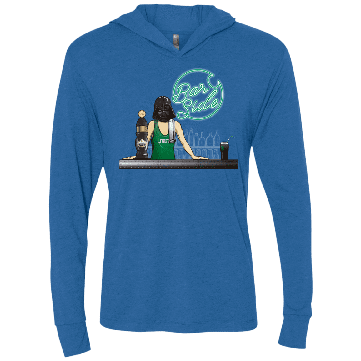 T-Shirts Vintage Royal / X-Small Bar side Triblend Long Sleeve Hoodie Tee