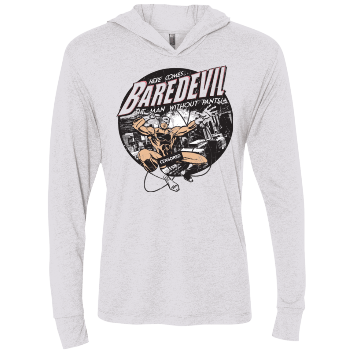 T-Shirts Heather White / X-Small Baredevil Triblend Long Sleeve Hoodie Tee
