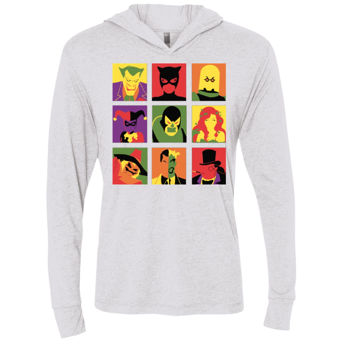 T-Shirts Heather White / X-Small Bat Pop Triblend Long Sleeve Hoodie Tee