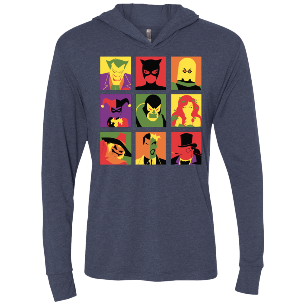 T-Shirts Vintage Navy / X-Small Bat Pop Triblend Long Sleeve Hoodie Tee