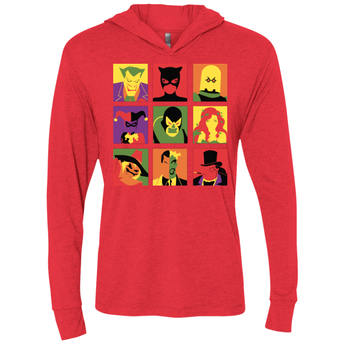 T-Shirts Vintage Red / X-Small Bat Pop Triblend Long Sleeve Hoodie Tee