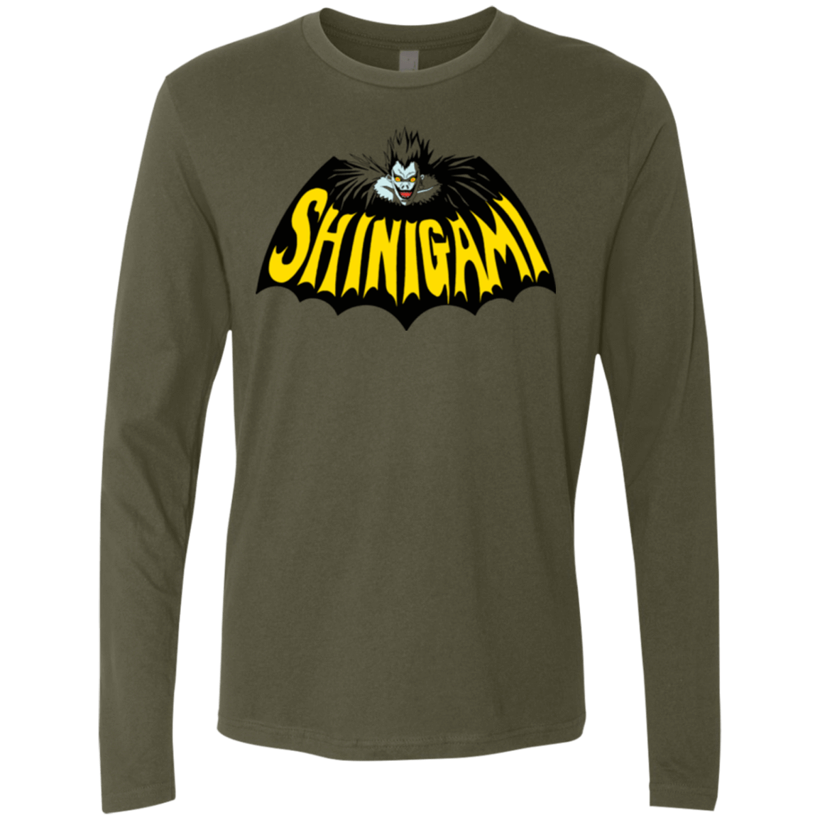 T-Shirts Military Green / Small Bat Shinigami Men's Premium Long Sleeve