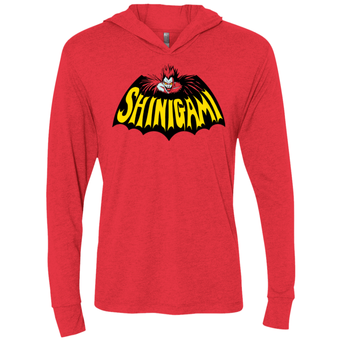 T-Shirts Vintage Red / X-Small Bat Shinigami Triblend Long Sleeve Hoodie Tee