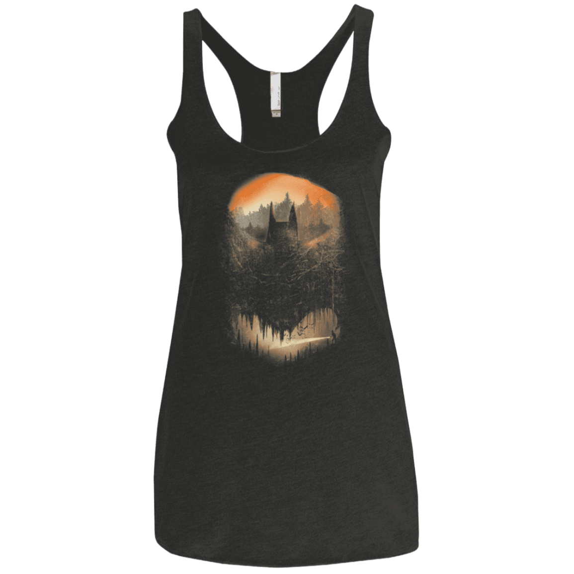 Batcaving Orange Version Women's Triblend Racerback Tank