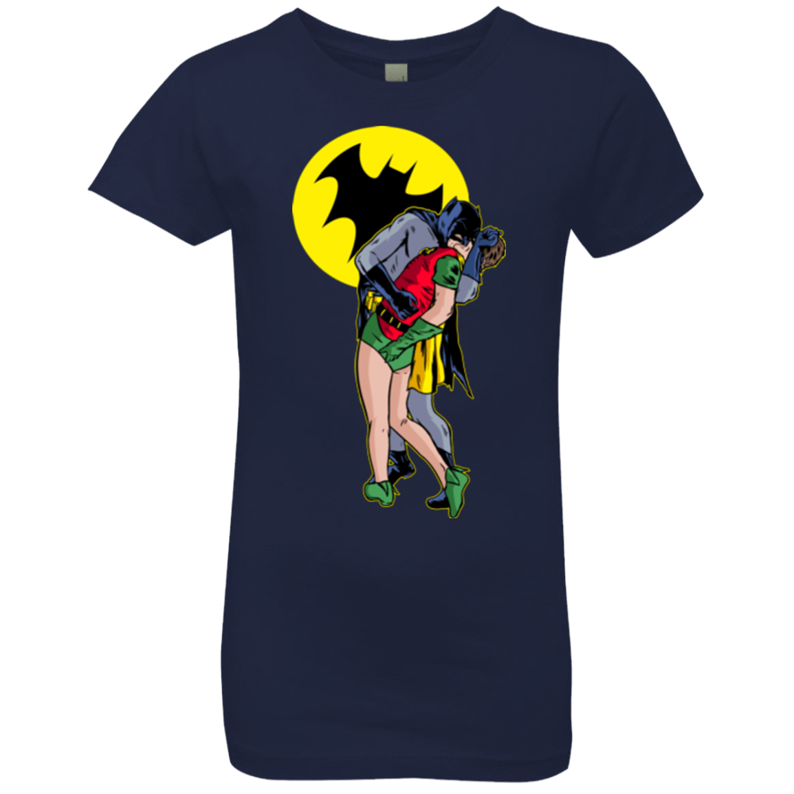 T-Shirts Midnight Navy / YXS Batkiss Signal Girls Premium T-Shirt
