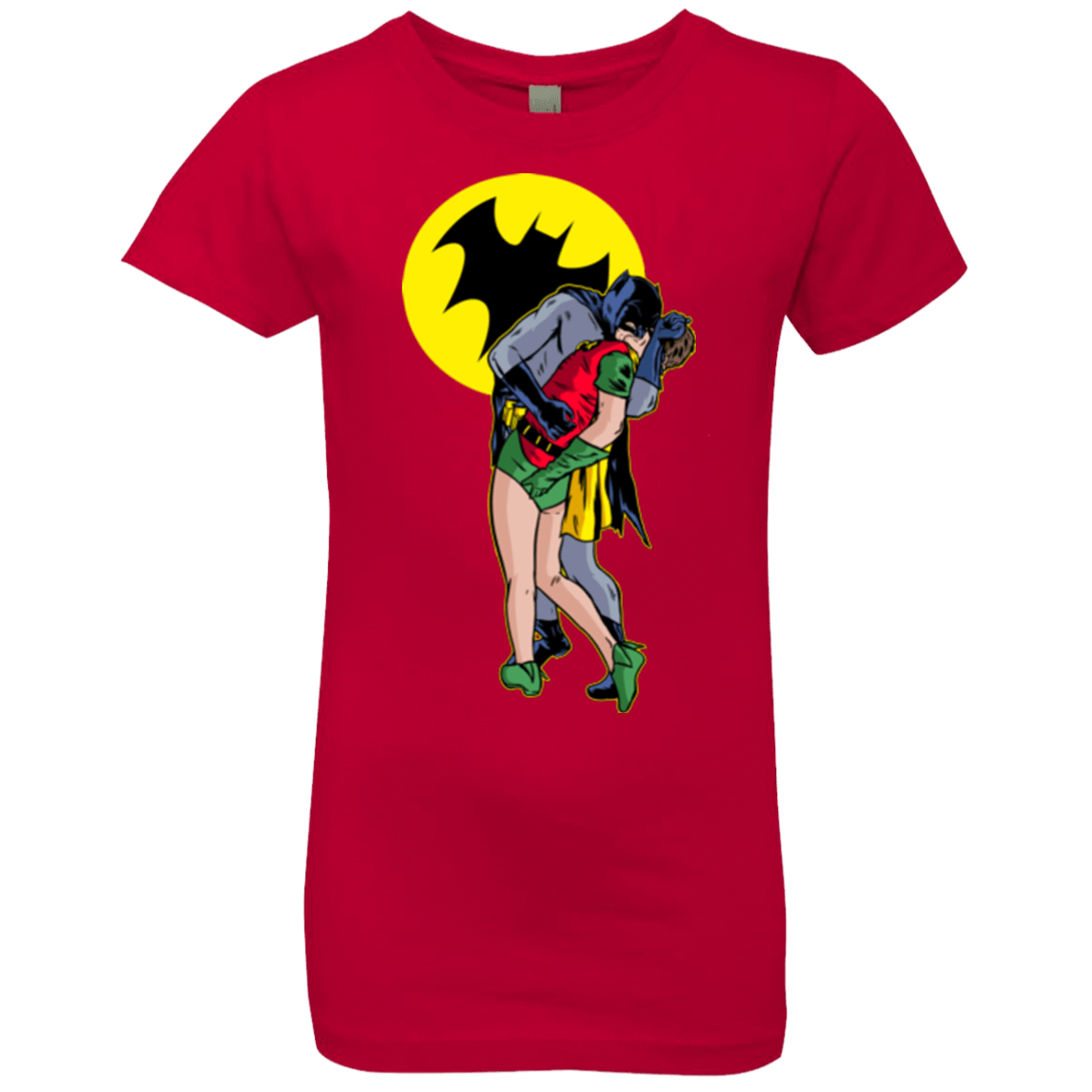 T-Shirts Red / YXS Batkiss Signal Girls Premium T-Shirt
