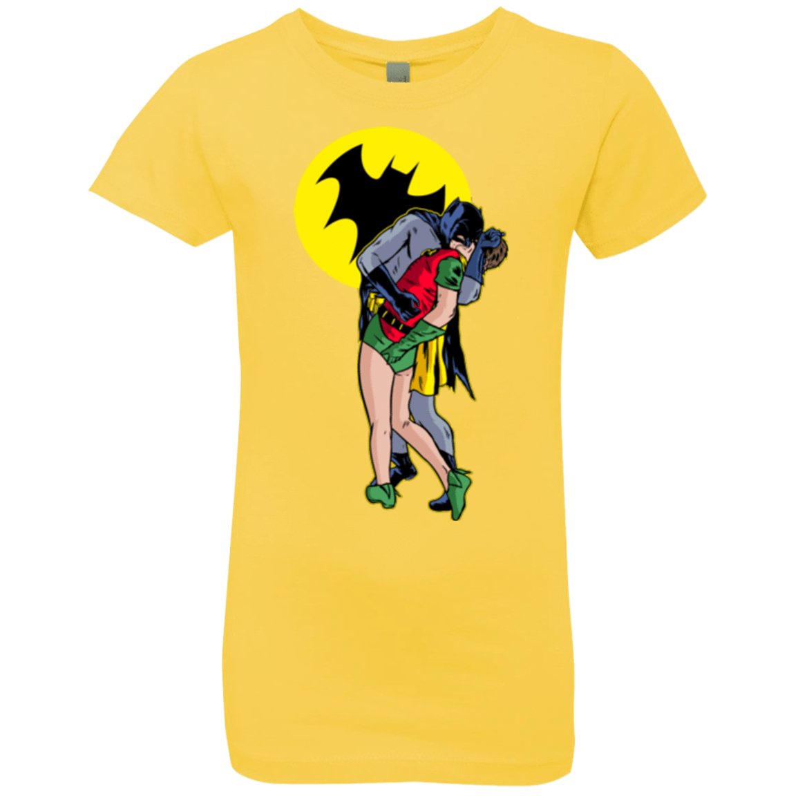 T-Shirts Vibrant Yellow / YXS Batkiss Signal Girls Premium T-Shirt