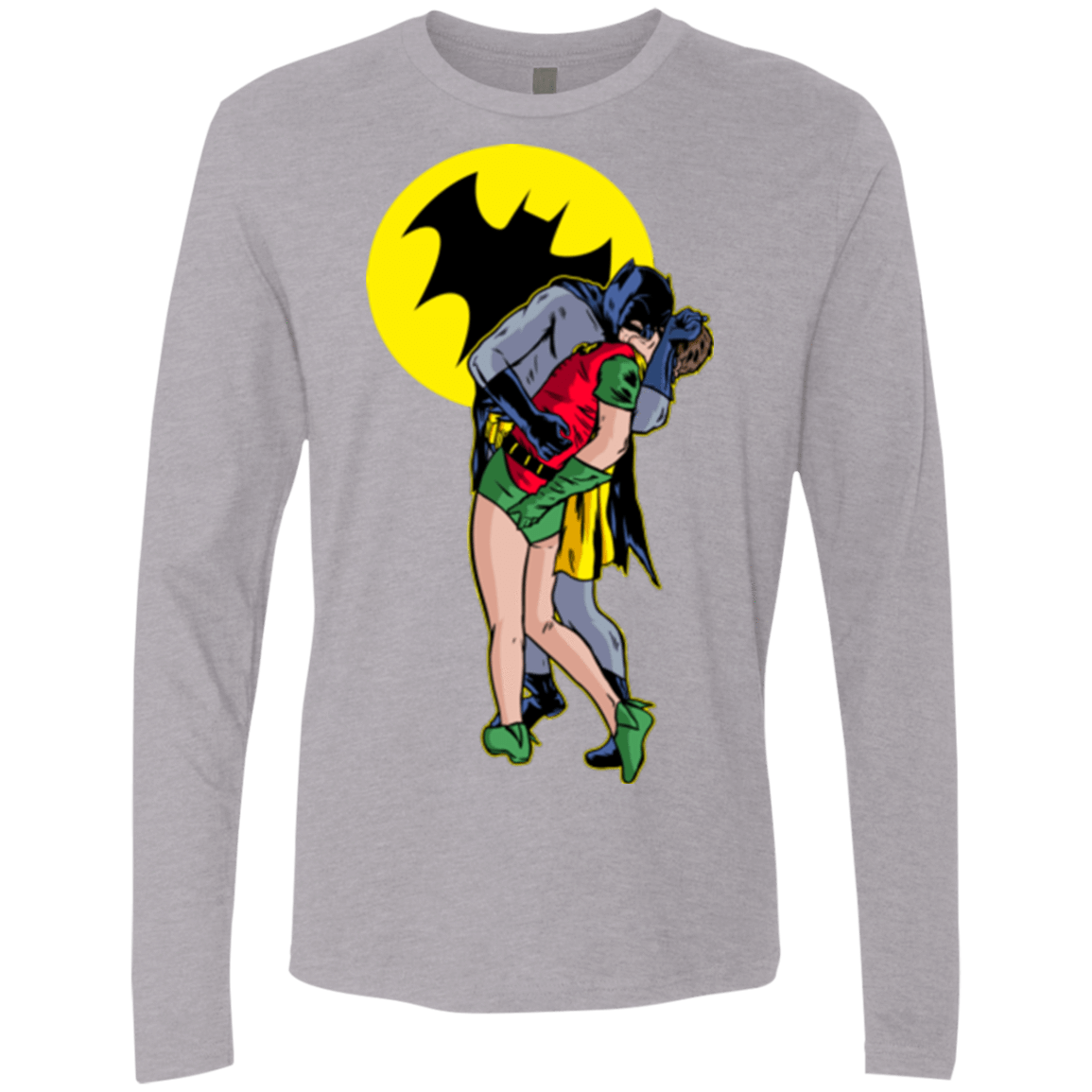 T-Shirts Heather Grey / Small Batkiss Signal Men's Premium Long Sleeve