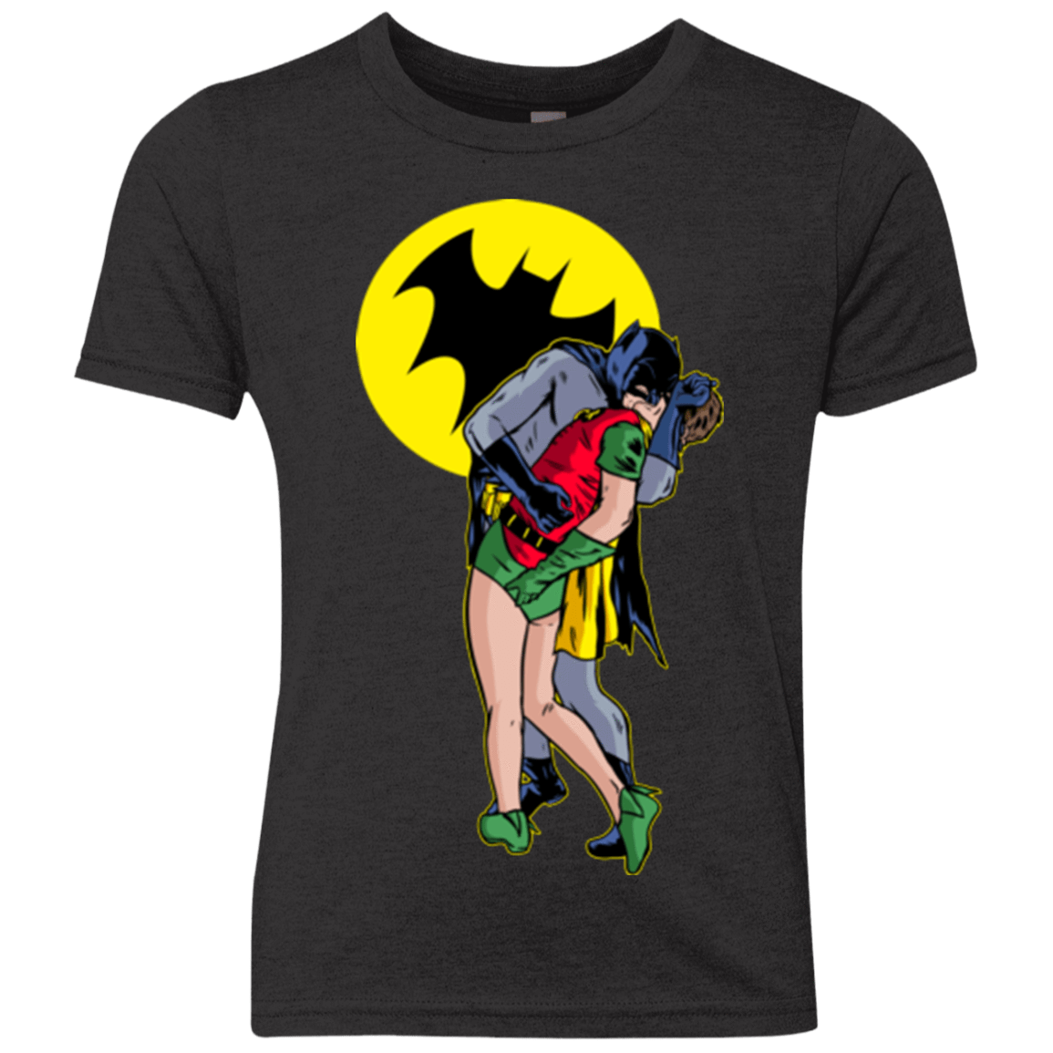 T-Shirts Vintage Black / YXS Batkiss Signal Youth Triblend T-Shirt
