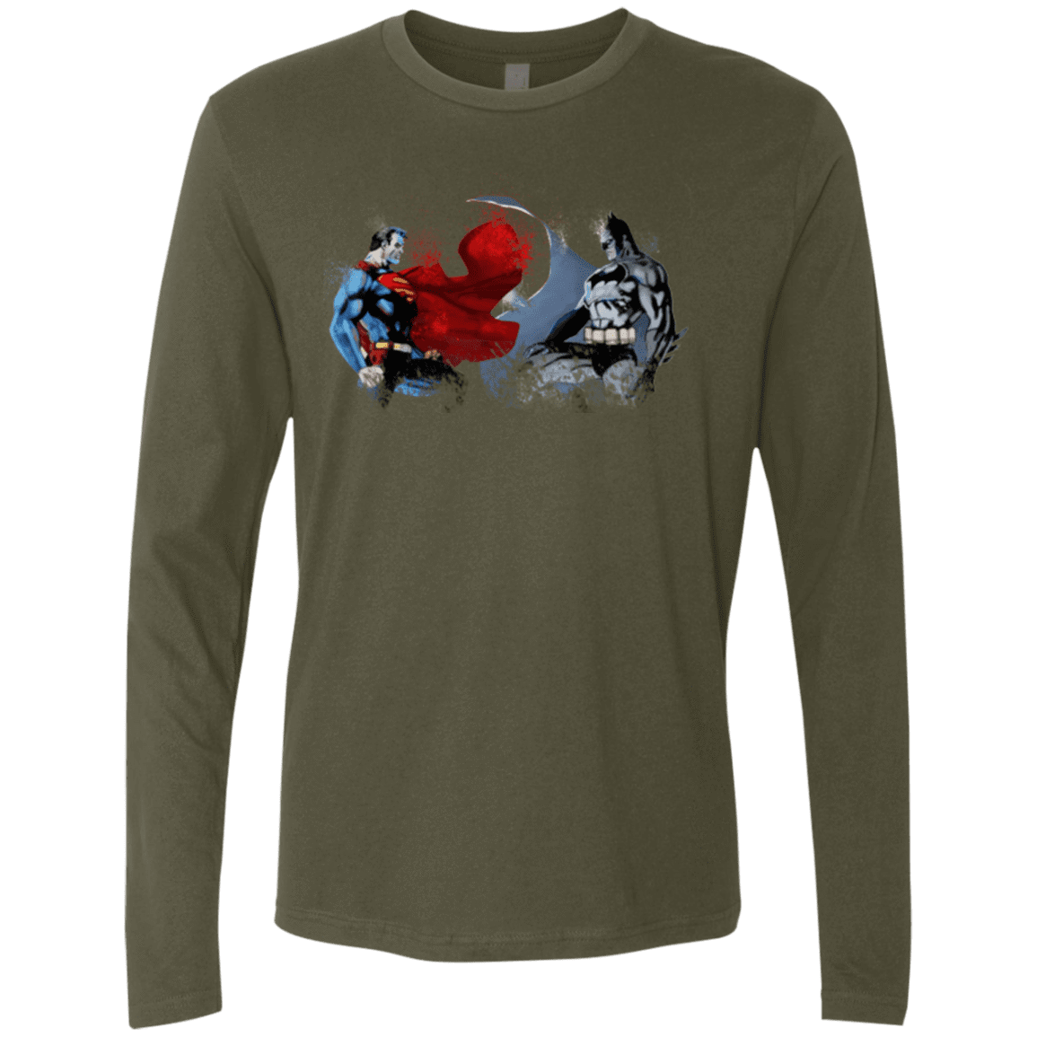 T-Shirts Military Green / Small Batman vs Superman Men's Premium Long Sleeve