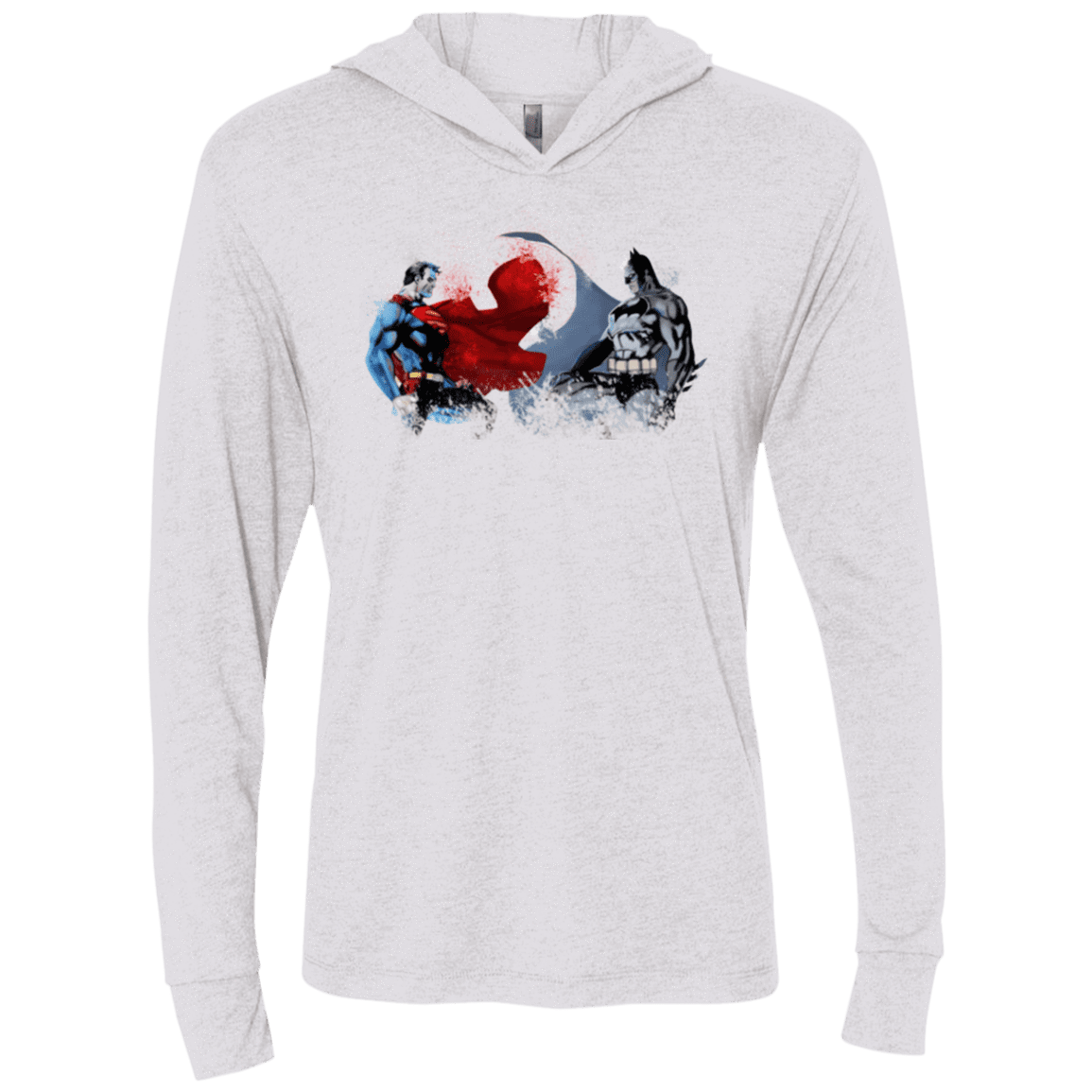 T-Shirts Heather White / X-Small Batman vs Superman Triblend Long Sleeve Hoodie Tee