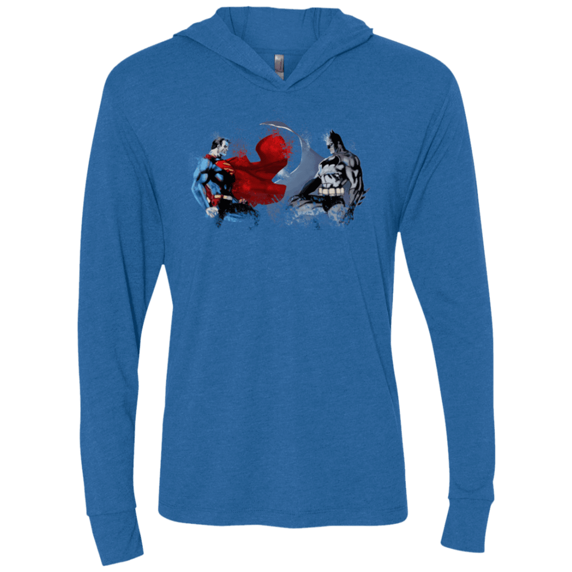 T-Shirts Vintage Royal / X-Small Batman vs Superman Triblend Long Sleeve Hoodie Tee