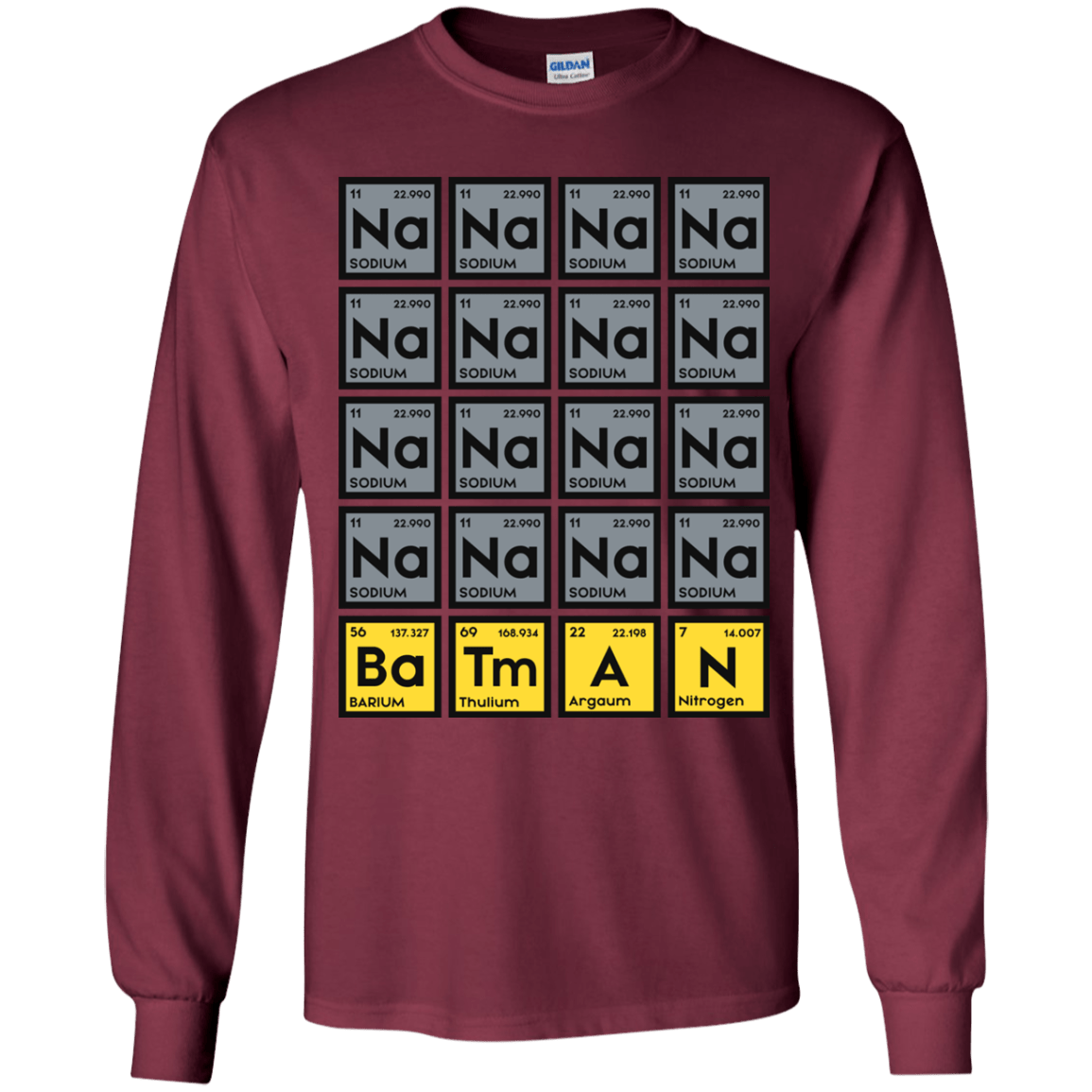 T-Shirts Maroon / YS Batmanium Youth Long Sleeve T-Shirt