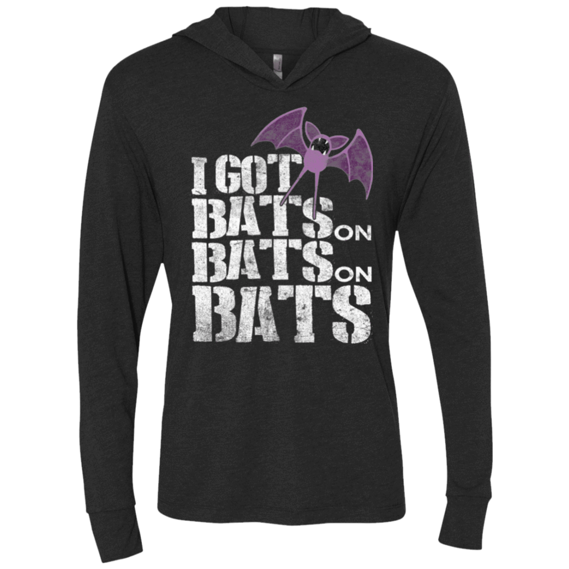 T-Shirts Vintage Black / X-Small Bats on Bats on Bats Triblend Long Sleeve Hoodie Tee