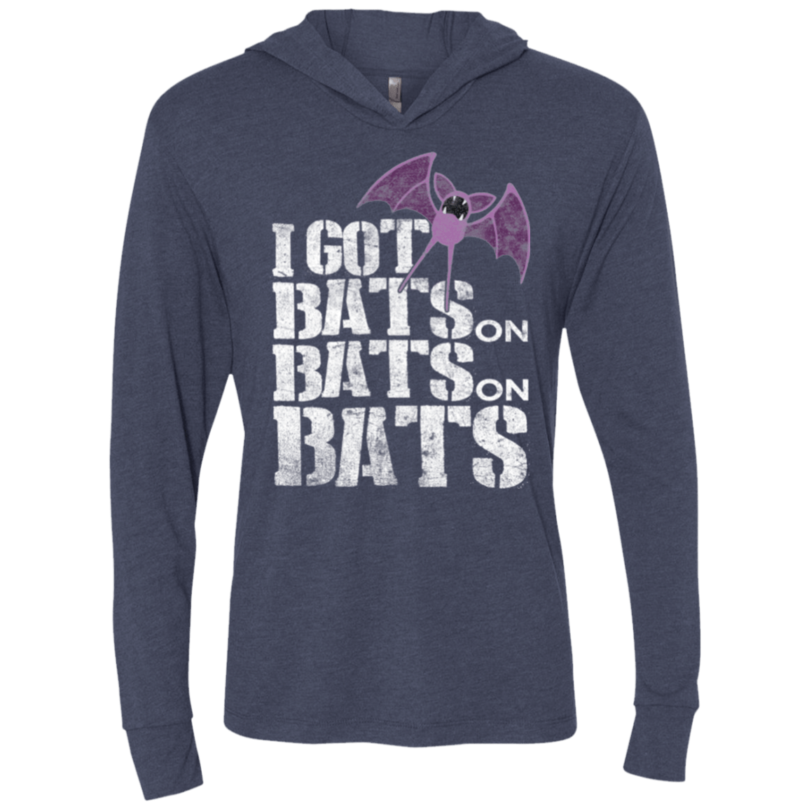 T-Shirts Vintage Navy / X-Small Bats on Bats on Bats Triblend Long Sleeve Hoodie Tee