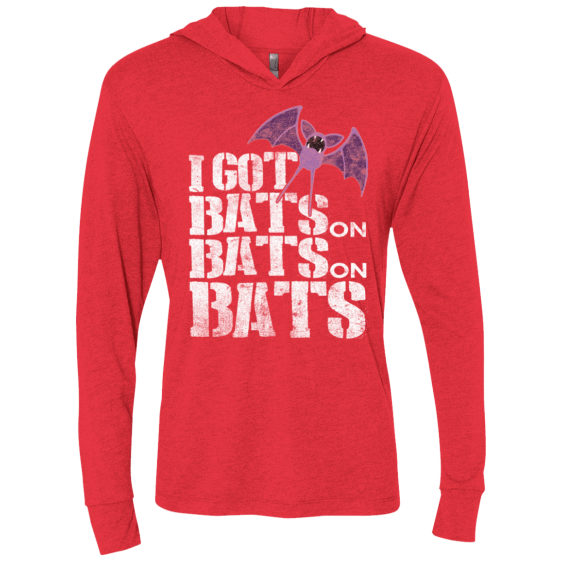 T-Shirts Vintage Red / X-Small Bats on Bats on Bats Triblend Long Sleeve Hoodie Tee