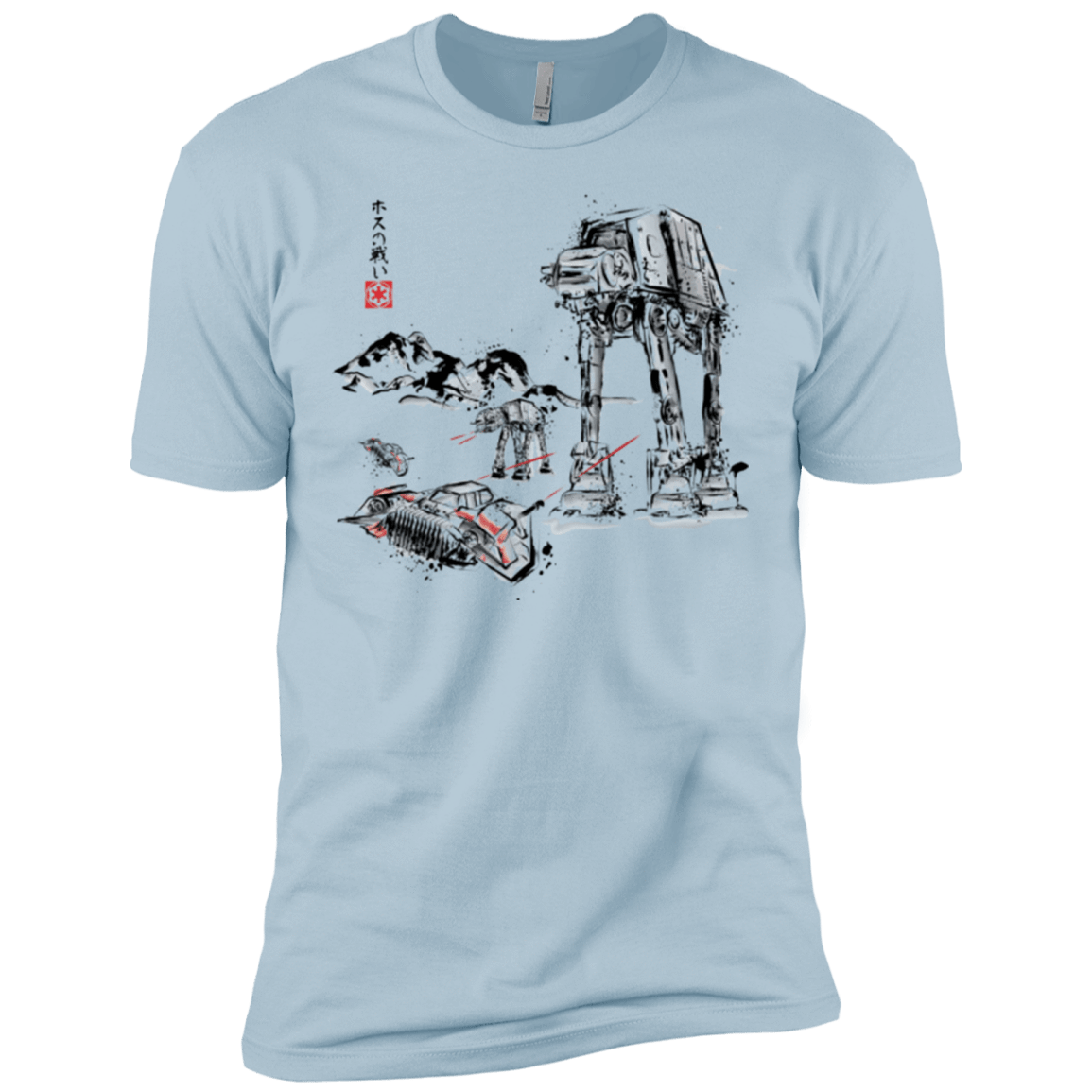 T-Shirts Light Blue / X-Small Battle in the Snow Sumi e Men's Premium T-Shirt