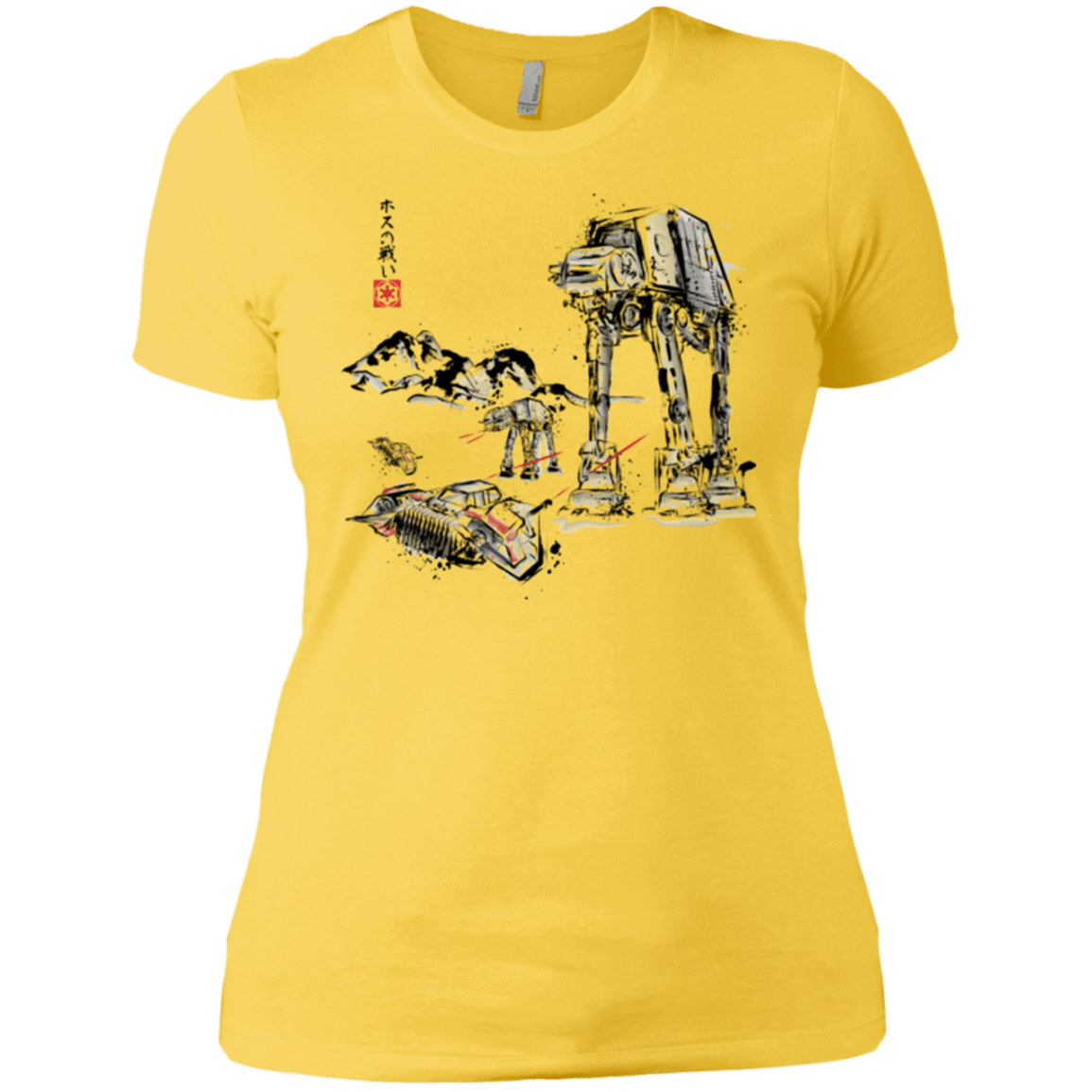 T-Shirts Vibrant Yellow / X-Small Battle in the Snow Sumi e Women's Premium T-Shirt