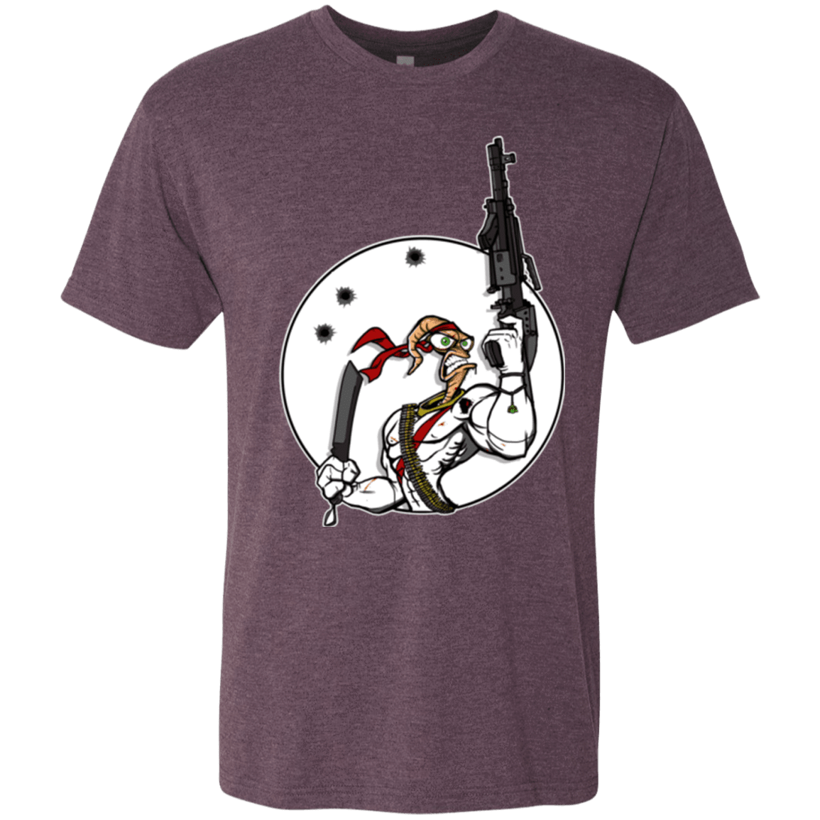 T-Shirts Vintage Purple / S Battle Worm Men's Triblend T-Shirt