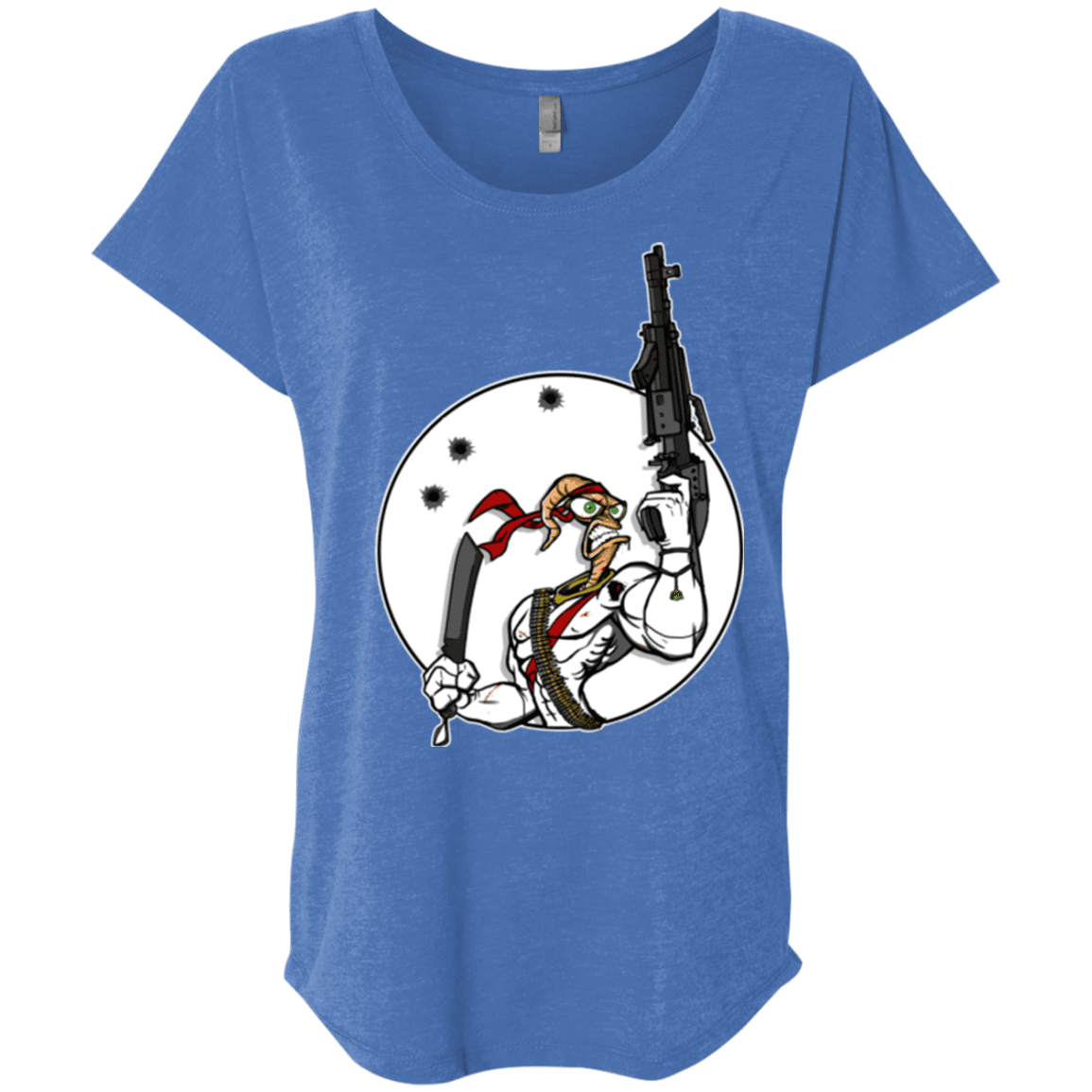 T-Shirts Vintage Royal / X-Small Battle Worm Triblend Dolman Sleeve