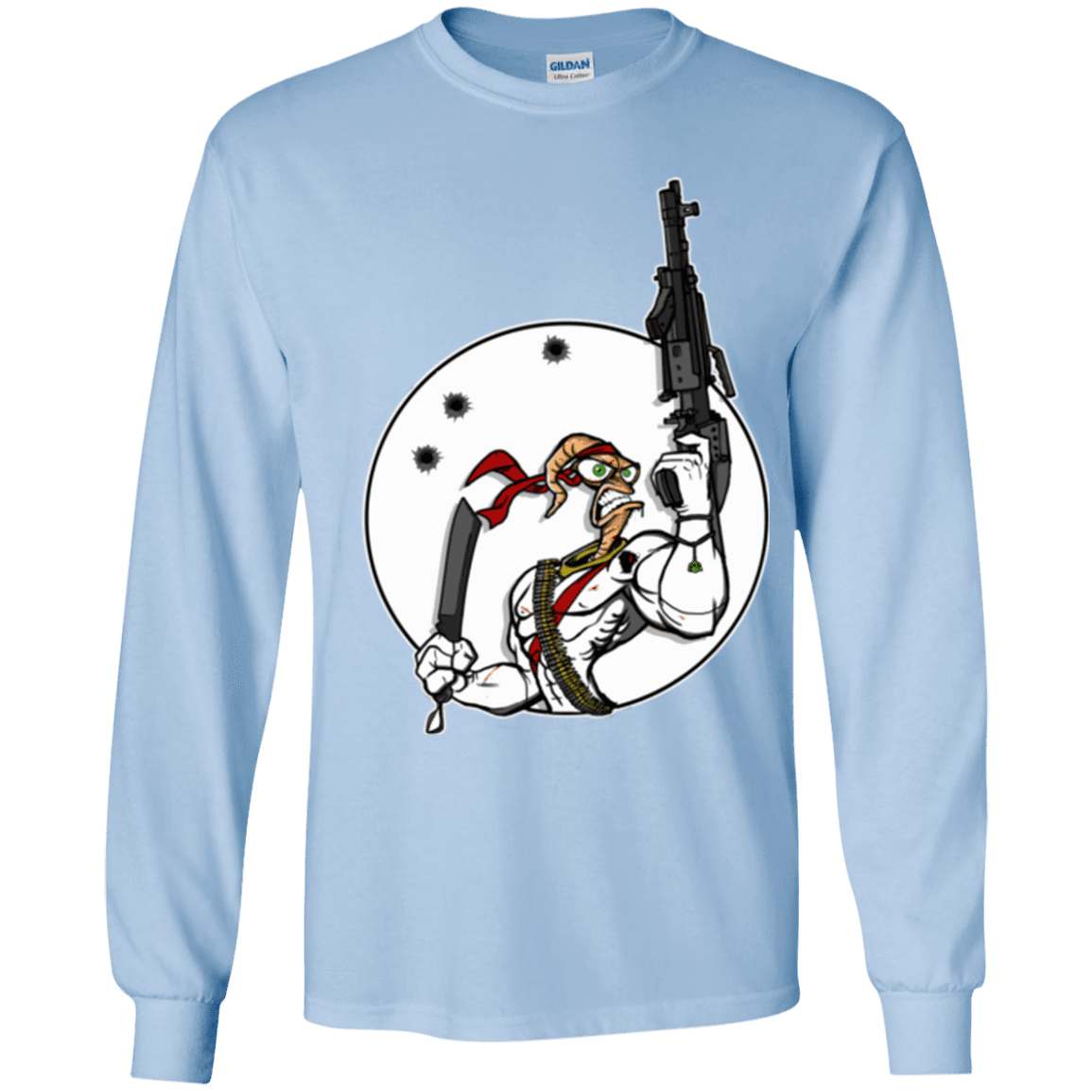 T-Shirts Light Blue / YS Battle Worm Youth Long Sleeve T-Shirt