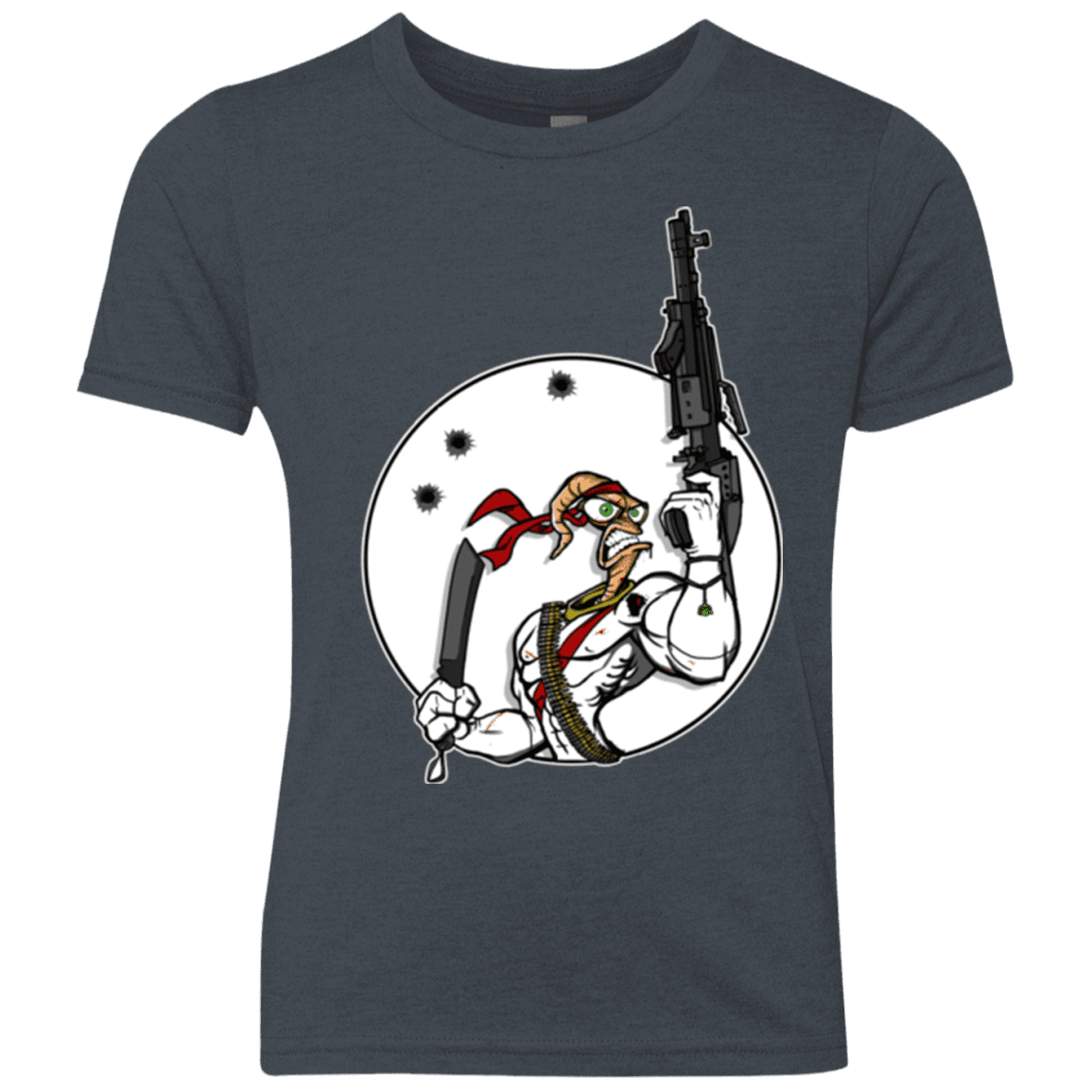 T-Shirts Vintage Navy / YXS Battle Worm Youth Triblend T-Shirt