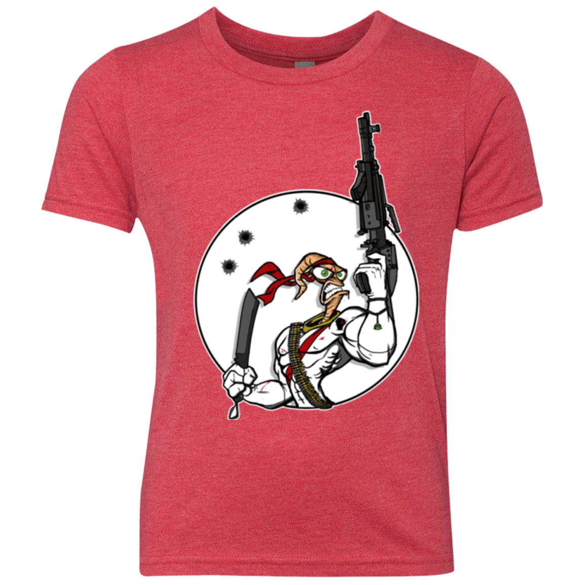 T-Shirts Vintage Red / YXS Battle Worm Youth Triblend T-Shirt